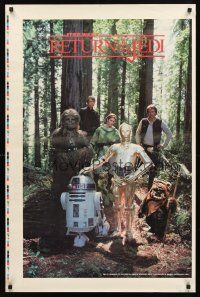 4s043 RETURN OF THE JEDI printer's test commercial poster '83 sci-fi classic, great image of cast!!
