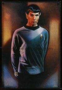 4s688 STAR TREK CREW TV commercial poster '91 Drew art of Nimoy as Spock!