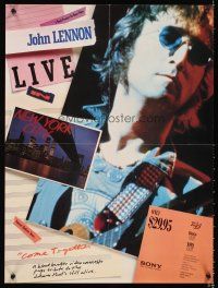 4s150 JOHN LENNON LIVE IN NEW YORK CITY video concert poster '72 Concert Video, great image!