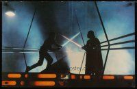 4s058 EMPIRE STRIKES BACK color 19.5x30 still '80 classic, Vader & Luke battle with lightsabers!