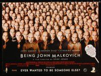 4s715 BEING JOHN MALKOVICH int'l mini poster '99 Spike Jonze, wacky image of many Malkovich heads!