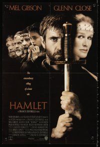 4s726 HAMLET int'l mini poster '90 Mel Gibson, Glenn Close, Helena Bonham Carter, Shakespeare!