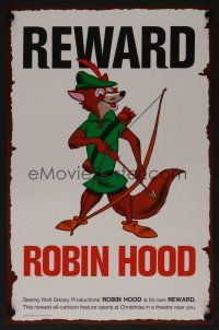 4s746 ROBIN HOOD teaser mini poster '73 Walt Disney cartoon, best REWARD poster design!
