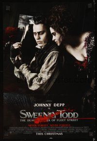 4s757 SWEENEY TODD THE DEMON BARBER OF FLEET STREET adv mini poster '07 Depp & Helena Bonham Carter!