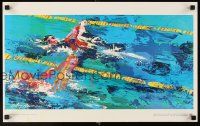4s290 BICENTENNIAL SPORTS special 14x23 '76 Leroy Neiman art of swimmer, Burger King tie-in!