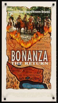 4s377 BONANZA THE RETURN video special 15x27 '93 Ben Johnson, Michael Landon Jr., western action!