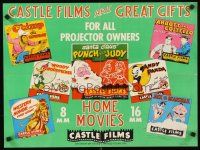 4s384 CASTLE FILMS special 18x24 '61 Abbott & Costello on 8 & 16mm home projectors!