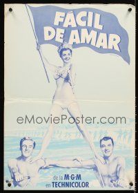 4s409 EASY TO LOVE Spanish special 16x22 '53 Esther Williams stands on Van Johnson & Tony Martin!