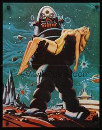 4s429 FORBIDDEN PLANET 2-sided special 17x22 '70s art of Robby the Robot carrying sexy Anne Francis!