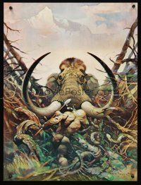 4s085 FRANK FRAZETTA art print '78 art of giant mammoth attacking man w/spear!