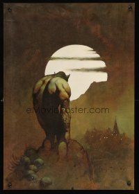 4s084 FRANK FRAZETTA art print '78 scary fantasy art of Nightstalker over village!