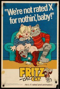 4s432 FRITZ THE CAT special 18x27 '72 Ralph Bakshi sex cartoon, he's x-rated and animated!