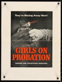 4s434 GIRLS ON PROBATION special 13x18 '38 Jane Bryan, Ronald Reagan, they're blazing away now!