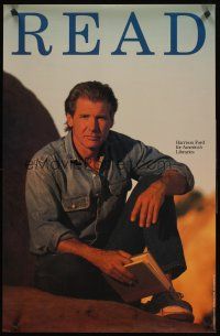 4s442 HARRISON FORD special 22x34 '90 cool image of actor in desert encouraging library use!