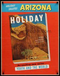 4s249 HOLIDAY JANUARY 1953 special poster 22x28 '53 wonderful image of Arizona desert!