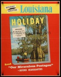 4s250 HOLIDAY MARCH 1952 special poster 22x28 '52 great image of Louisiana swamp!