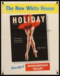 4s254 HOLIDAY NOVEMBER 1952 special poster 22x28 '52 White House, cool image of ballet dancer!