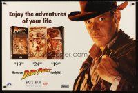 4s456 INDIANA JONES: INDY PARTY video special 27x40 '03 Indiana Jones trilogy!