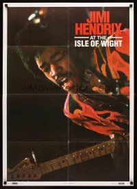 4s667 JIMI HENDRIX AT THE ISLE OF WIGHT English commercial poster '90 great close-up of Jimi!