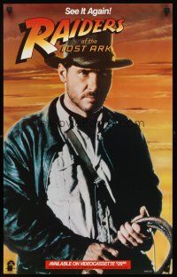 4s521 RAIDERS OF THE LOST ARK video special 18x28 '84 cool image of Harrison Ford w/whip!