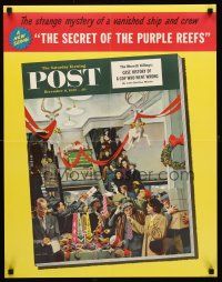 4s274 SATURDAY EVENING POST DECEMBER 6, 1952 special poster 22x28 '52 John Falter Holiday art!