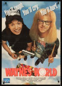 4s584 WAYNE'S WORLD special 24x33 '92 Mike Myers & Dana Carvey from Saturday Night Live sketch!