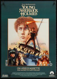 4s588 YOUNG SHERLOCK HOLMES video special 23x32 '85 Steven Spielberg, really cool detective art!