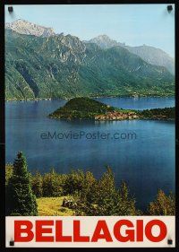 4s092 BELLAGIO travel poster '70s Italian tourism, cool image of lake & mountains!