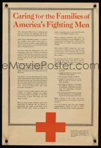 4s120 CARING FOR THE FAMILIES OF AMERICA'S FIGHTING MEN war poster '17 WWI Red Cross charity!