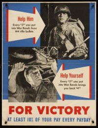 4s123 FOR VICTORY war poster '40s war bonds buy bullets & pay you back!