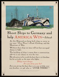 4s135 SHOOT SHIPS TO GERMANY WW I war poster '17 art of dazzle camouflaged ships!