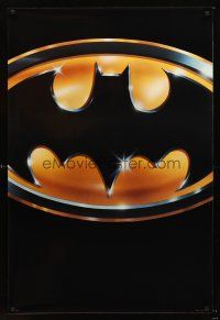 4t012 BATMAN undated glossy teaser 1sh '89 Michael Keaton, Jack Nicholson, directed by Tim Burton!