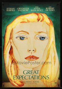 4t064 GREAT EXPECTATIONS style A int'l teaser DS 1sh '98 close-up artwork of Gwyneth Paltrow!