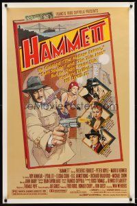 4t273 HAMMETT 1sh '82 Wim Wenders directed, Frederic Forrest, really cool detective artwork!