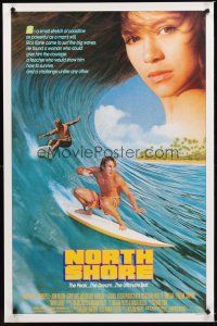 4t328 NORTH SHORE 1sh '87 great Hawaiian surfing image + close up of sexy Nia Peeples!