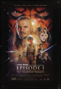 4t114 PHANTOM MENACE style B DS 1sh '99 George Lucas, Star Wars Episode I, art by Drew Struzan!