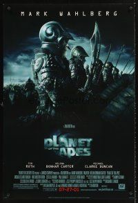 4t118 PLANET OF THE APES style C advance DS 1sh '01 Tim Burton, great image of huge ape army!