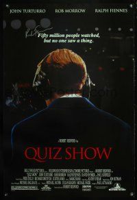 4t124 QUIZ SHOW DS signed 1sh '94 by Ralph Fiennes, fifty million watched and didn't see a thing!