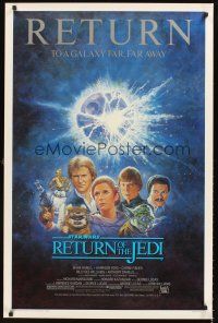 4t348 RETURN OF THE JEDI 1sh R85 George Lucas classic, different montage art by Tom Jung!