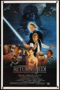 4t351 RETURN OF THE JEDI style B 1sh '83 George Lucas classic, Harrison Ford, Sano art!