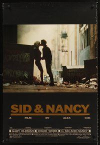 4t141 SID & NANCY foil title 1sh '86 Gary Oldman & Chloe Webb, punk classic directed by Alex Cox!