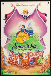 4t143 SNOW WHITE & THE SEVEN DWARFS DS 1sh R93 Walt Disney animated cartoon fantasy classic!