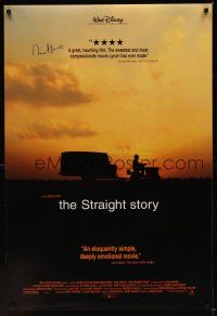 4t154 STRAIGHT STORY signed DS 1sh '99 by Richard Farnsworth, David Lynch, riding mower & sunset!