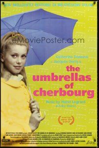 4t389 UMBRELLAS OF CHERBOURG 1sh R92 different image of Catherine Deneuve, Jacques Demy!