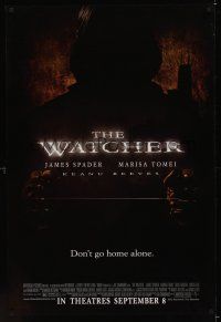 4t172 WATCHER advance DS 1sh '00 Keanu Reeves, Spader, Marisa Tomei, spooky man w/garrote image!