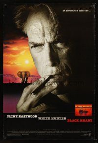 4t174 WHITE HUNTER, BLACK HEART DS 1sh '90 super close up of Clint Eastwood as director John Huston!