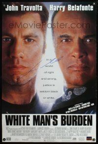 4t175 WHITE MAN'S BURDEN DS signed 1sh '95 by John Travolta, justice is seldom black and white!