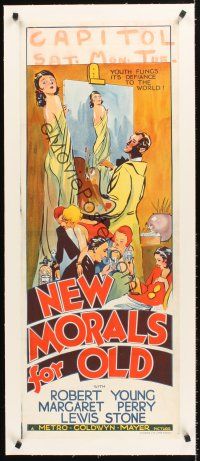4w092 NEW MORALS FOR OLD linen Aust daybill '32 youth flings its defiance to the world, Powis art!