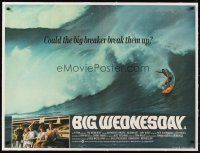 4w096 BIG WEDNESDAY linen British quad '78 John Milius surfing classic, the ultimate surfer poster!