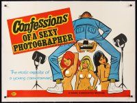 4w097 CONFESSIONS OF A SEXY PHOTOGRAPHER linen British quad '74 the erotic exploits of a cameraman!